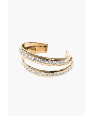 AMINA MUADDI Open Bangle Bracelet Jahleel - White
