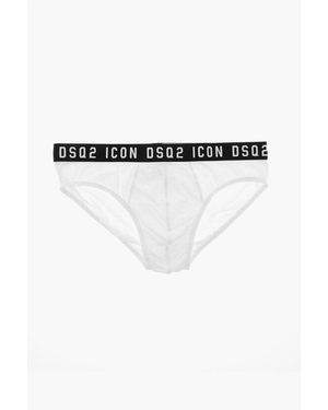 DSquared² Icon Stretch Cotton Brief With Contrasting Logoed Band - Black