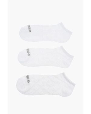 Converse Set 3 Pairs Of Solid Colour Socks With All-Over Logo - White
