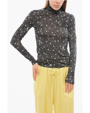 Viktor & Rolf Logoed Turtleneck Top - Grey