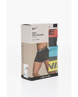 Nike Set Of 3 Dri-Fit Elite Breathe Boxer With Logoed Elastic Ban - Multicolour
