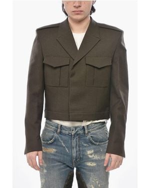 Givenchy Wool Twill Cropped-Fit Double-Breasted Blazer - Multicolour
