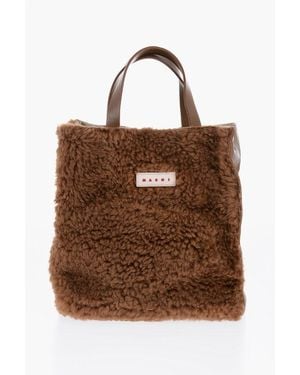 Marni Brown Cowhide Tote Bag