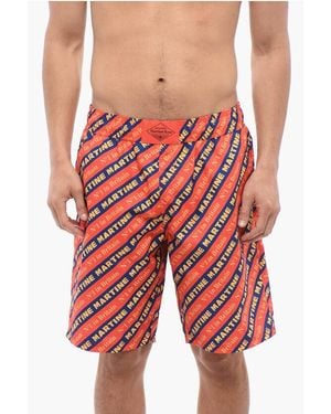 Martine Rose All-Over Logoed Swim Shorts - Red