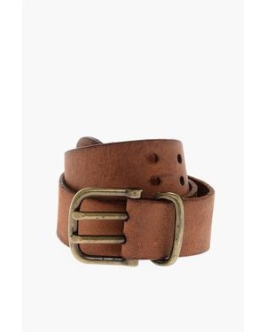 DSquared² Vintage Effect Leather Belt 40Mm - Brown