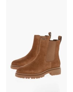 Ralph Lauren Lauren Suede Corinne Chelsea Booties - Brown