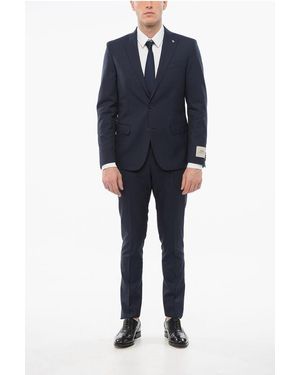 Corneliani Cc Collection District Check Reset Virgin Wool Suit - Blue