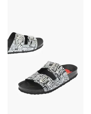 Moschino Love Slides Birki130 With Logo Buckles - Multicolour