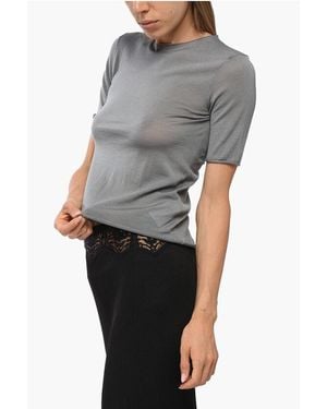 Mrz Short Sleeved Virgin Wool Crew-Neck Jumper - Grey