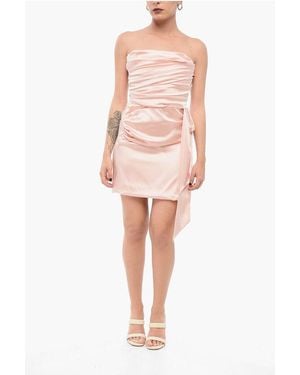 Halpern Satin Draped Dress - Pink