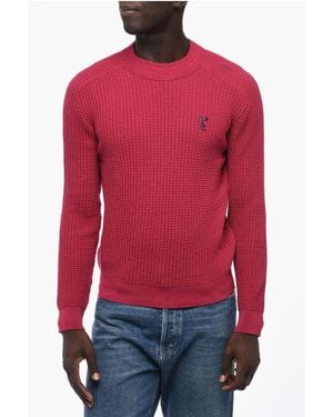 Kiko Kostadinov Virgin Wool Crew-Neck Jumper With Embroidery - Red