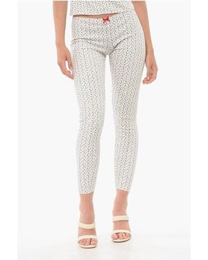 DSquared² Cotton Blend Leggings With Floral Patterned Motif - Multicolour