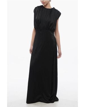 Jil Sander Sleeveless Satin Dress With Back Neckline - Black