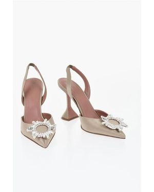 AMINA MUADDI Satin Slingback Court Shoes Begun With Jewel Detail 11Cm - Multicolour