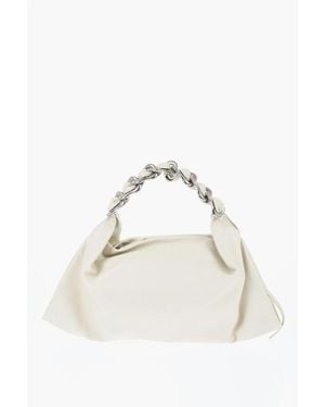 Burberry Leather Shoulder Bag With Chain - Natural