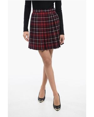 Dior Checked Pleated Miniskirt - Black