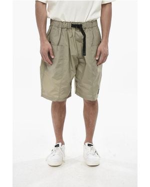 South2 West8 Nylon Cargo Shorts With Industrial Belt - Natural