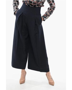 Armani Pleated Wide-Leg Trousers - Blue