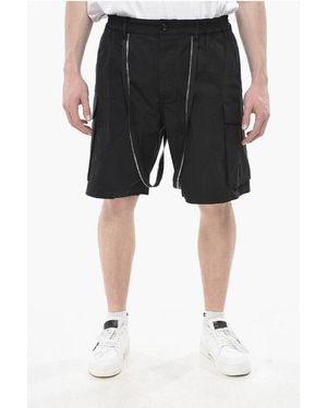 DSquared² Cotton Shorts With Suspenders - Black