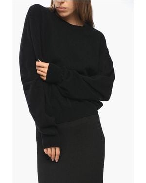 Mrz Solid Colour Virgin Wool And Cashmere Crew-Neck Jumper - Black