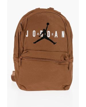 Nike Air Jordan Solid Colour Backpack With Printed Logo - Brown