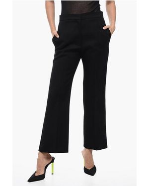 Jil Sander Wool Serge Cropped Trousers - Black