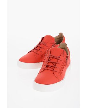 Giuseppe Zanotti Solid Colour Low Top Trainers With Contrasting Sole - Red