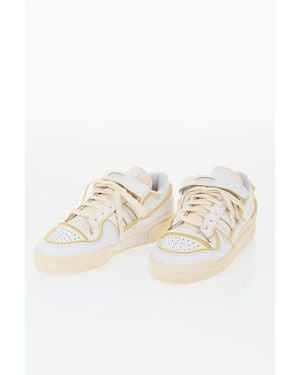 adidas Vintage Effect Leather Forum 84 Low Top Trainers - Multicolour