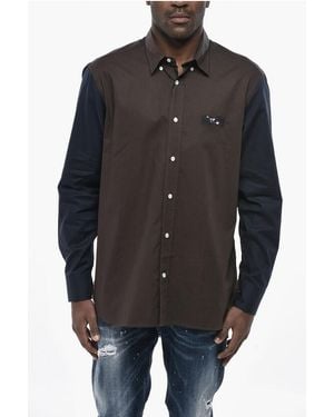 Eden Park Cotton Button-Down Shirt With Hidden Placket - Black