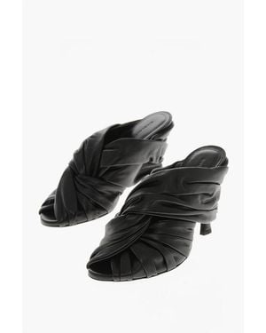 Givenchy Open-Toe Leather Mules Twist With 10Cm Heel - Black