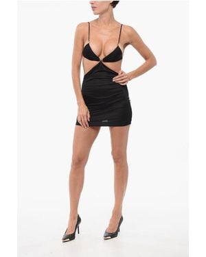DSquared² Cut Out Mini Dress With Crossed Shoulder Straps - Black