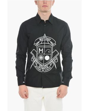 Msftsrep Maxi Contrast Printed Organic Cotton Shirt - Black