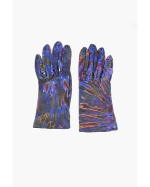 DSquared² Tie Dye Effect Leather Gloves - Blue