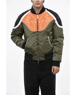 DSquared² Colour Block Padded Hockey Western Bomber Jacket - Black