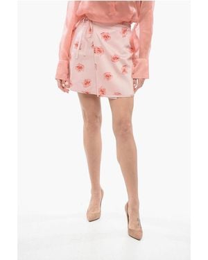 KENZO Wrap Skirt With Floral Print - Pink