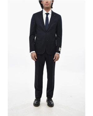Corneliani Cc Collection Virgin Wool Suit With Notch Lapel - Black