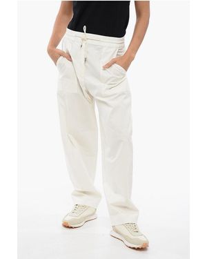 Armani Stretch Cotton Trousers With Drawstring - White