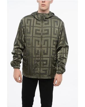 Givenchy Nylon Windbreaker With All-Over Monogram - Green