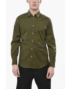 DSquared² Poplin Shirt Philosophy With Print - Green