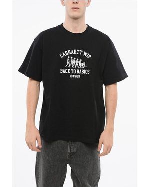 Carhartt Printed Organic Cotton Back To Basic Crew-Neck T-Shirt - Black