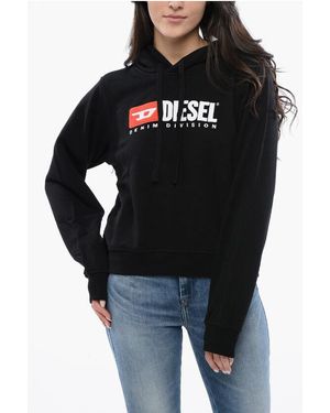 DIESEL Tag Hoodie F-Reggy-Div With Embroidery Logo - Black