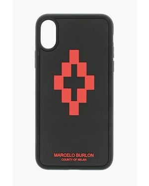 Marcelo Burlon Embossed Printed Cross 3D Xs Iphone Case - Black
