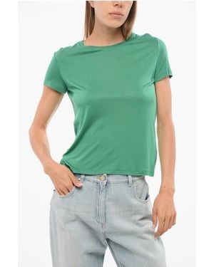 Elisabetta Franchi Crew Neck Short-Sleeved T-Shirt - Green