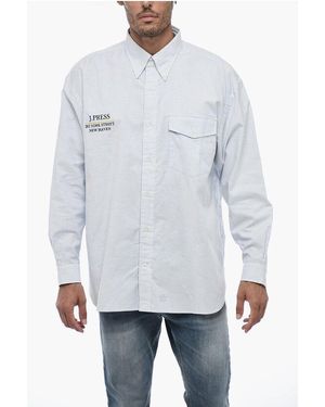 J.Press Button Down Awning Striped Shirt - Grey