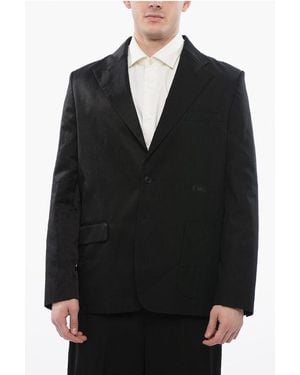 Maison Margiela Mm6 Single-Breasted Blazer With Asymmetric Pockets - Black