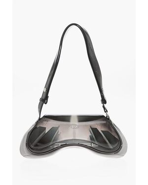 DIESEL Printed Vegan Leather Shoulder Bag - Black