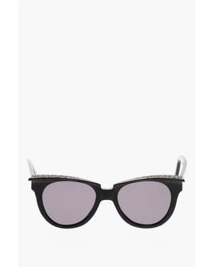 Philipp Plein Solid Colour Cat-Eye Sunglasses With Glitter Details - Black
