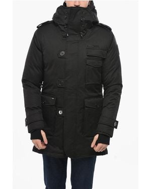 Nobis Solid Colour Shelby Down Jacket With Front Buttoning - Black