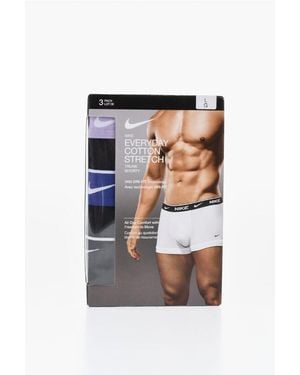 Nike Dri-Fit 3 Pairs Boxers Set With Monogram - Blue