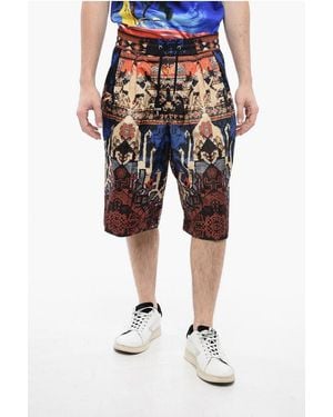 Balmain Double-Pleated Carpet Nylon Shorts - Multicolour